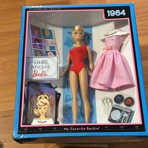 Barbie 1964 Doll in Red Swimsuit with Pink Dress